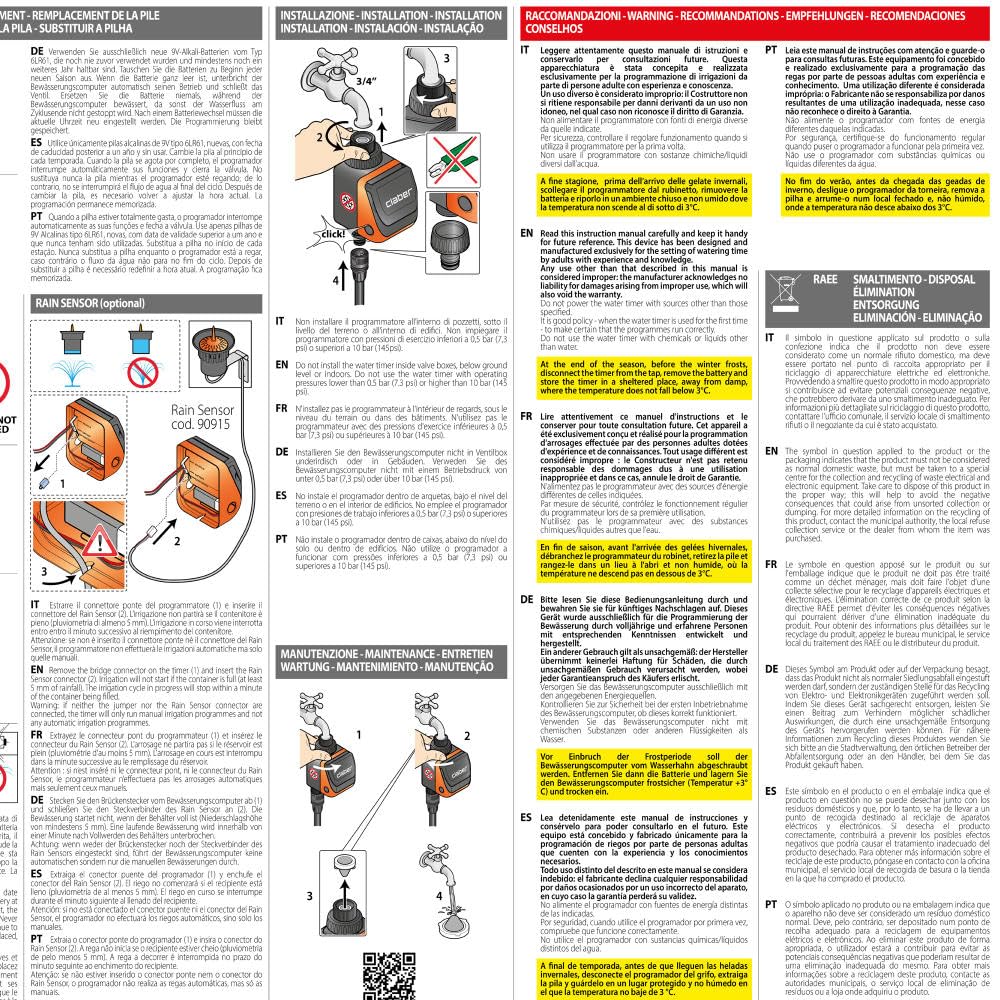 Claber Aquauno Video-2 Plus, Automatic one-way irrigation computer
