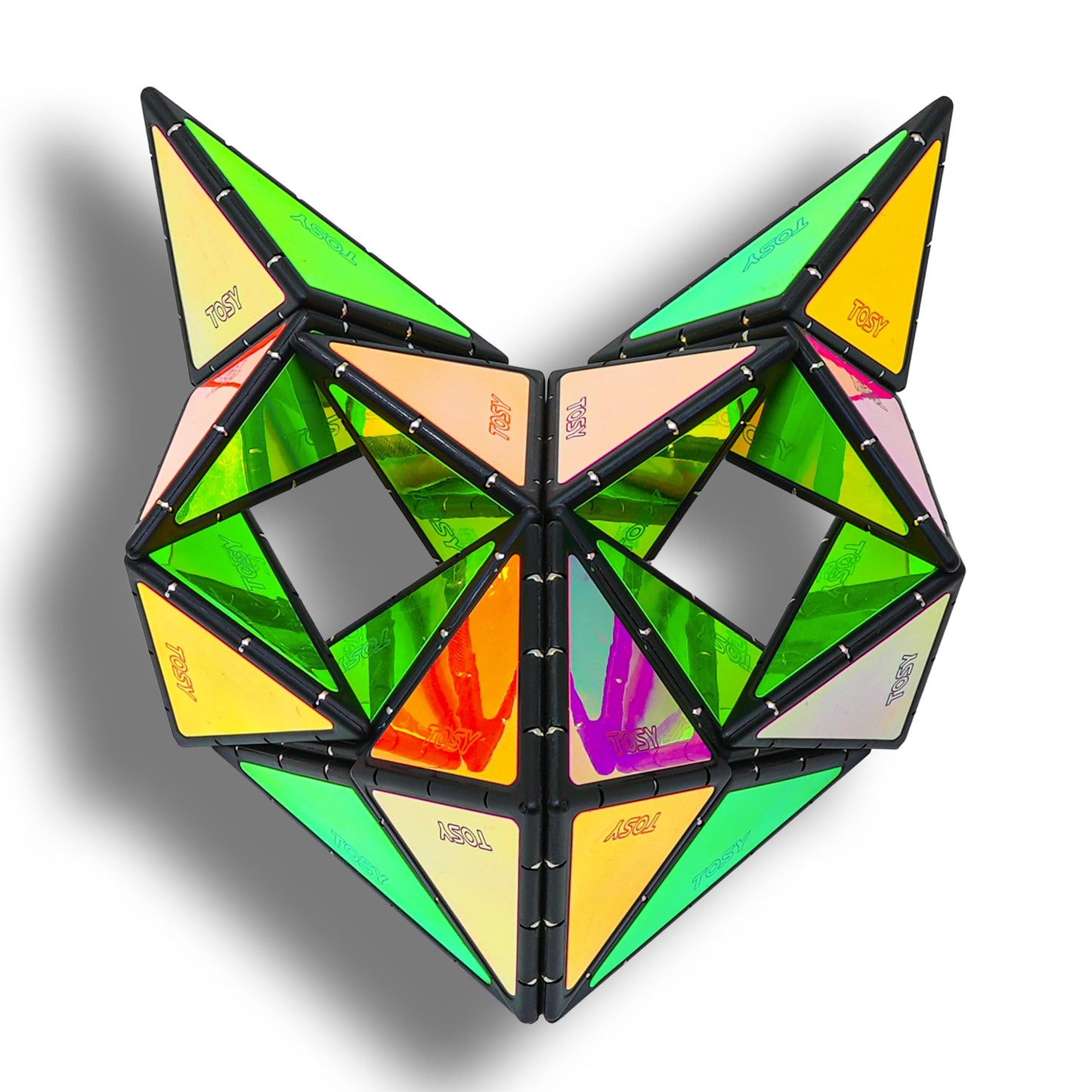 TOSY Magnet Pyramid Glow - 1 cube transforms into 1 billion shapes, 243 magnets, glowing design, spinner accessory, fidget/puzzle toy, Easter/Valentine's/Birthday gift