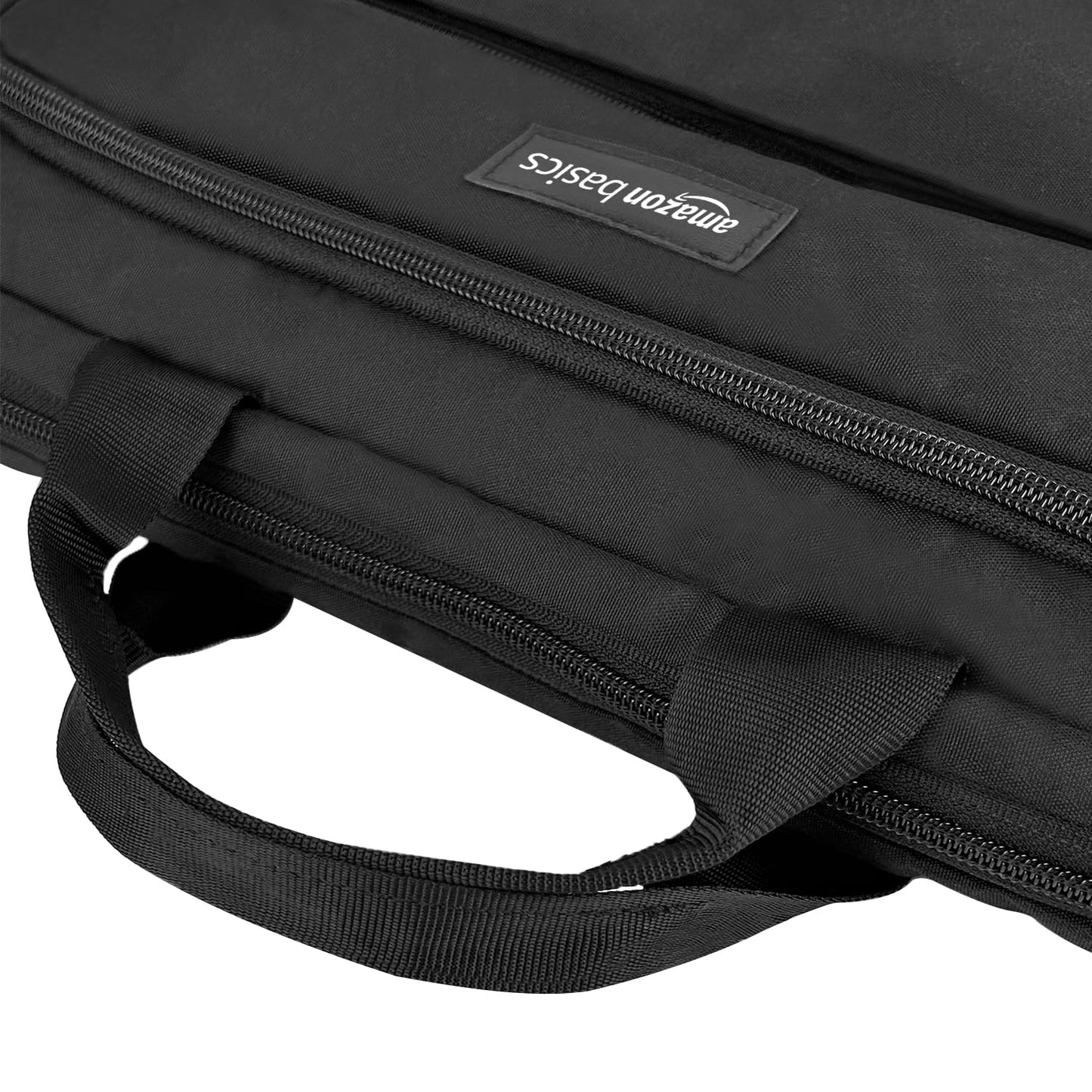 Amazon Basics Compact Laptop Bag, Shoulder/Carry Bag with accessory storage pockets, for laptops up to 15.6 inches (39.6 cm), Black, 1 piece