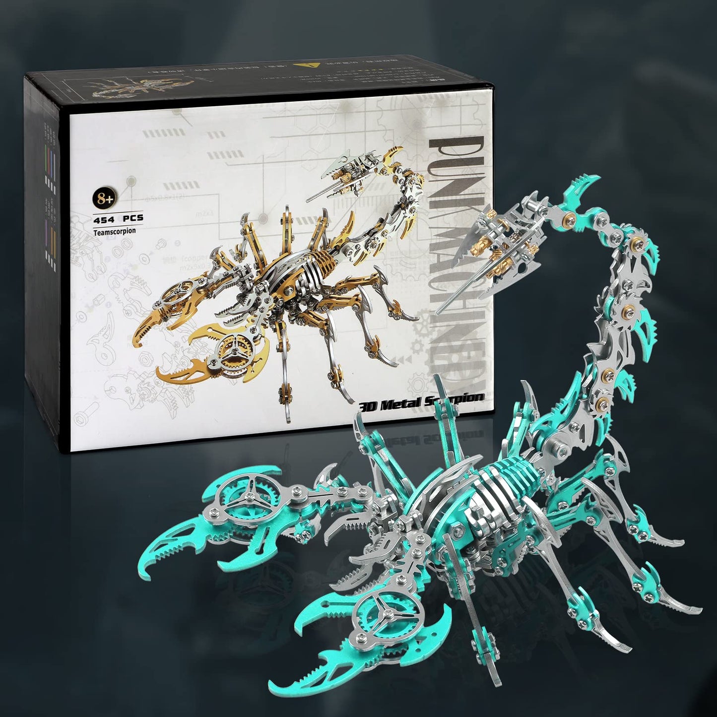 Metallic Scorpion 3D Metal Puzzle Kits for Adults Teens - 454 Pieces - Mechanical Assembly Models - 4 Hours Build Decorations (Green)