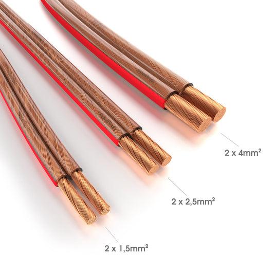 KabelDirekt - Speaker Cable - Made in Germany - pure copper - 30m (2x4mm² HiFi Audio Speaker Cable for speakers & surround systems, pure copper, with polarity markings)
