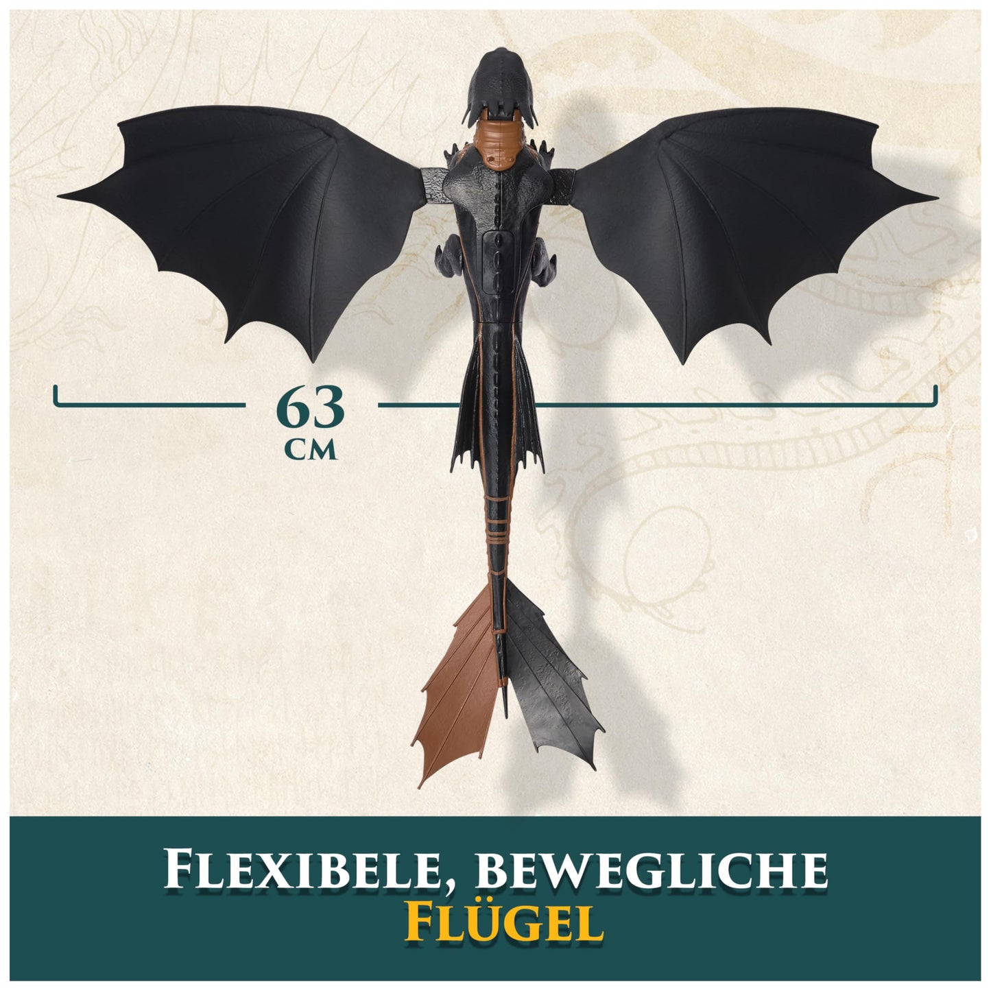 Dreamworks How to Train Your Dragon, Plasma Blast Toothless, 51cm dragon figure with light and sound effects, toy for kids aged 4 and up.