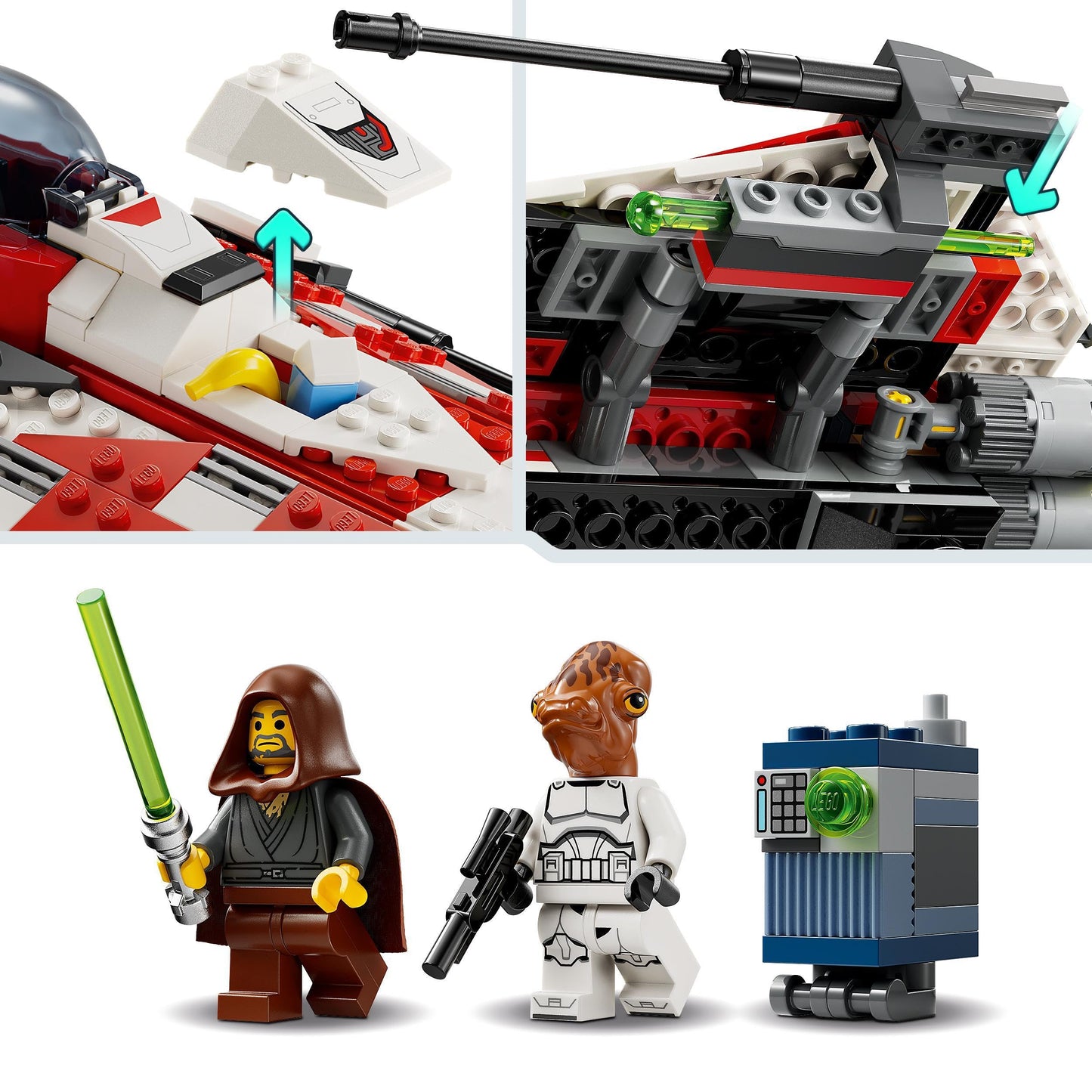 LEGO Star Wars Jedi Bob's Starfighter, construction toy, toy spaceship with bricks, popular character, birthday gift for boys, girls, and all fans aged 8+ 75388