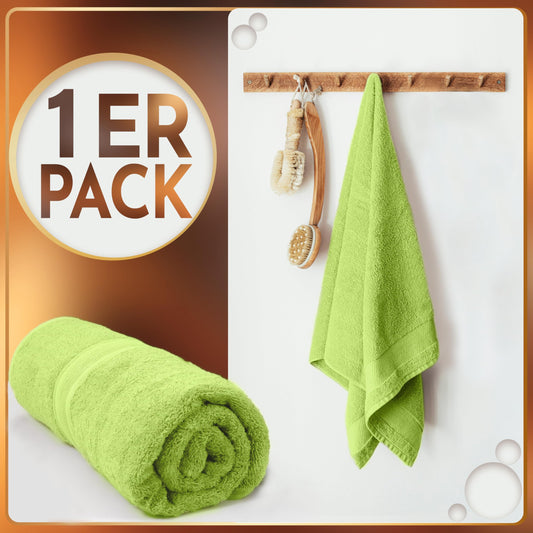 NatureMark Sauna Towel/Bath Towel - Premium Quality 80x200cm - Sauna towel 100% cotton - Color: Apple Green