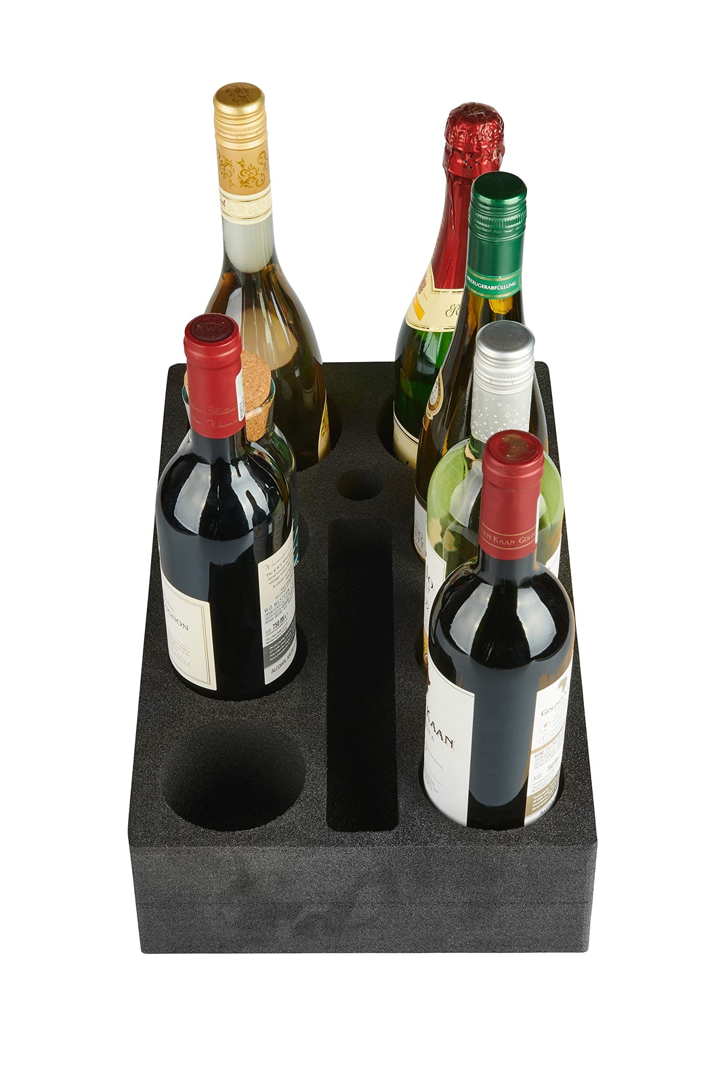 SCHAUMEX® foam bottle holder – space for 8 bottles/drinks – special foam for camping, caravans, RVs, boats - Made in Germany.