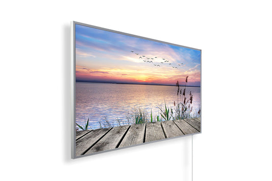 Infrared heater with image - image motif - TÜV SÜD - 800 watts picture heater - White frame (42nd rib)