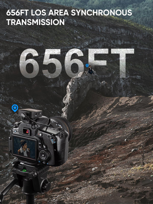 Moman Lavalier Wireless Microphone, C1X Lapel Mic System up to 50m for DSLR Camera Camcorder Smartphone PC Laptop for Interview Online Meeting and Course Live Streaming Video Recording