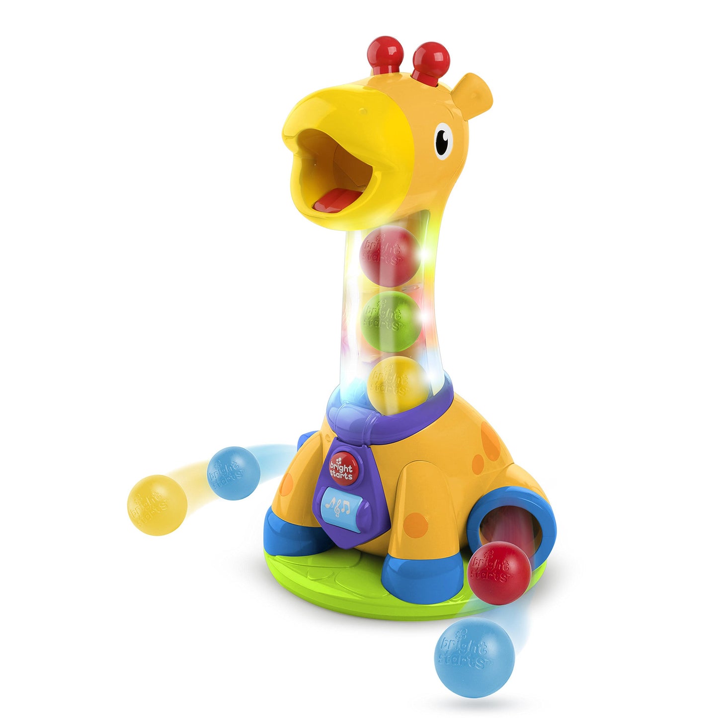 Bright Starts Spin & Giggle Giraffe Ball and Popper musical activity toy, age 12 months +