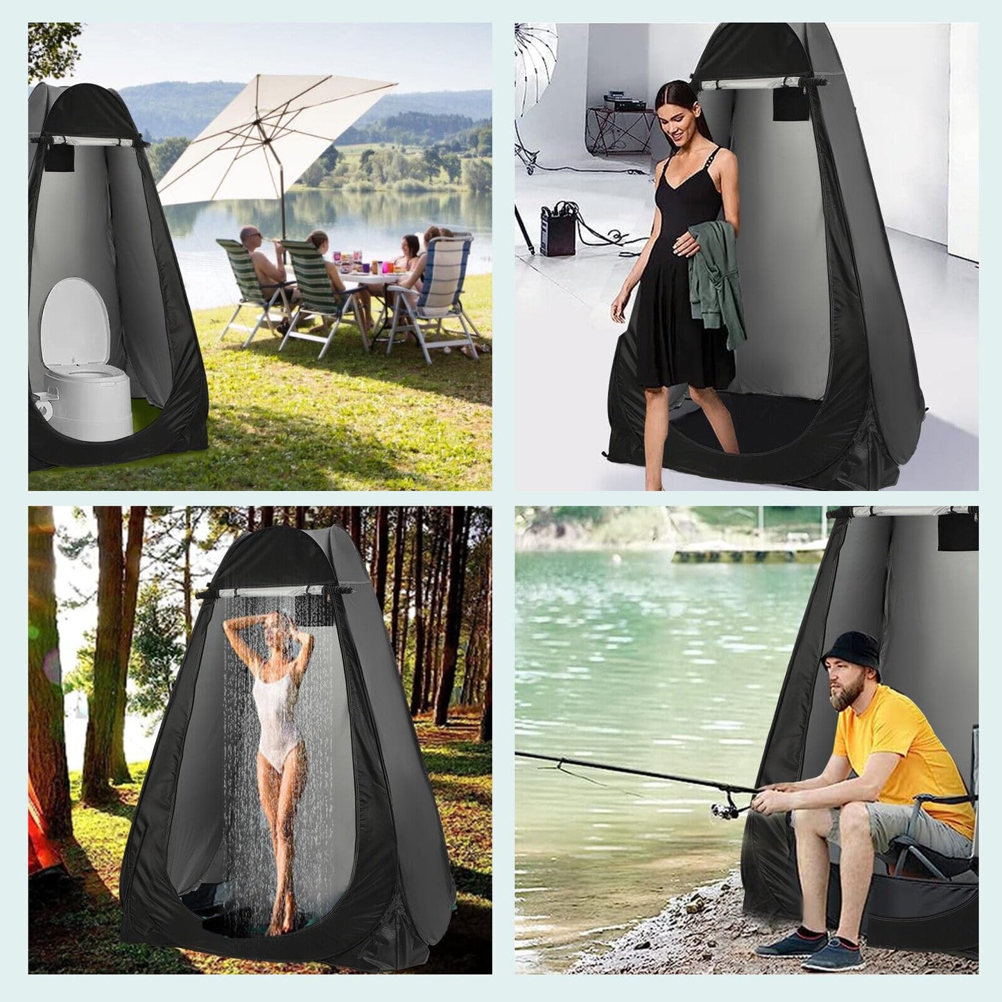 Trintion Pop-Up Toilet Tent - Portable Shower & Changing Room with UV Protection - Mobile WC Tent for Camping, Beach & Outdoor - Includes Carrying Bag
