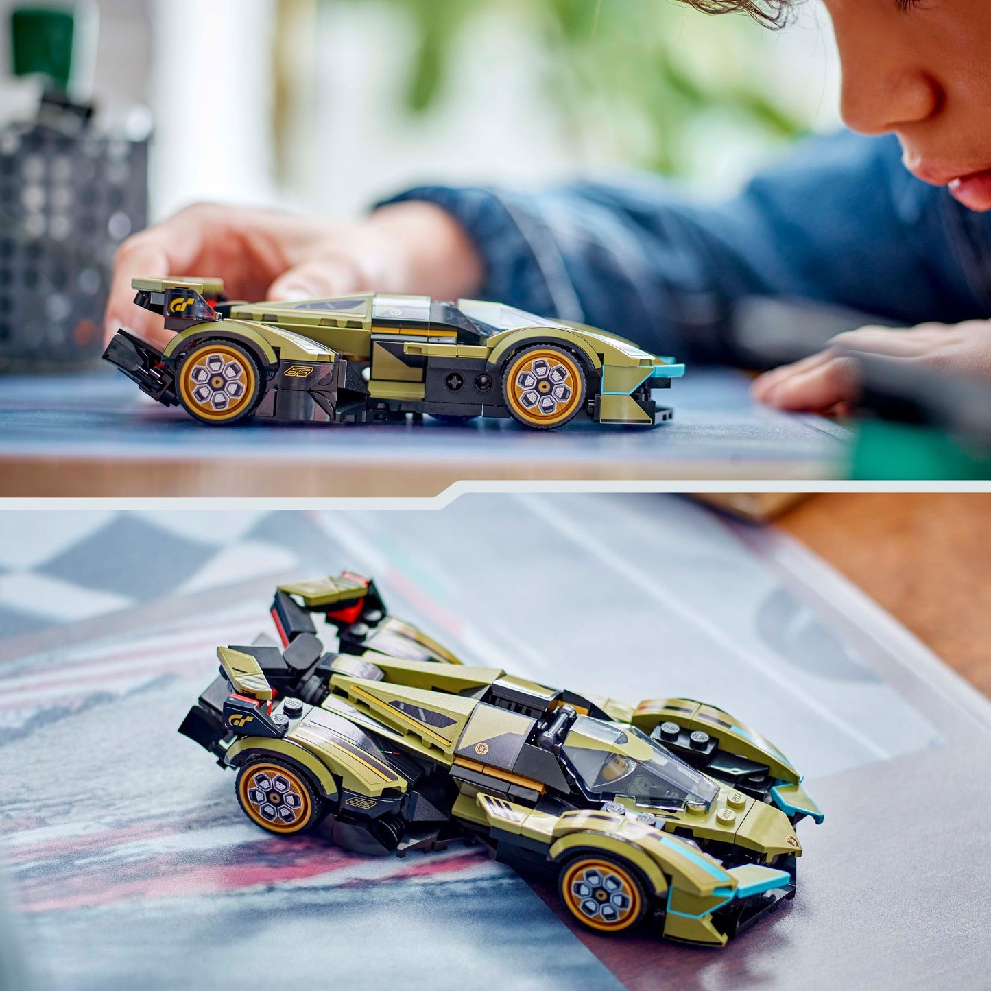 LEGO Speed Champions Lamborghini Lambo V12 Vision GT supercar, toy car with buildable model for kids, gift for boys, girls, and gaming fans 76923