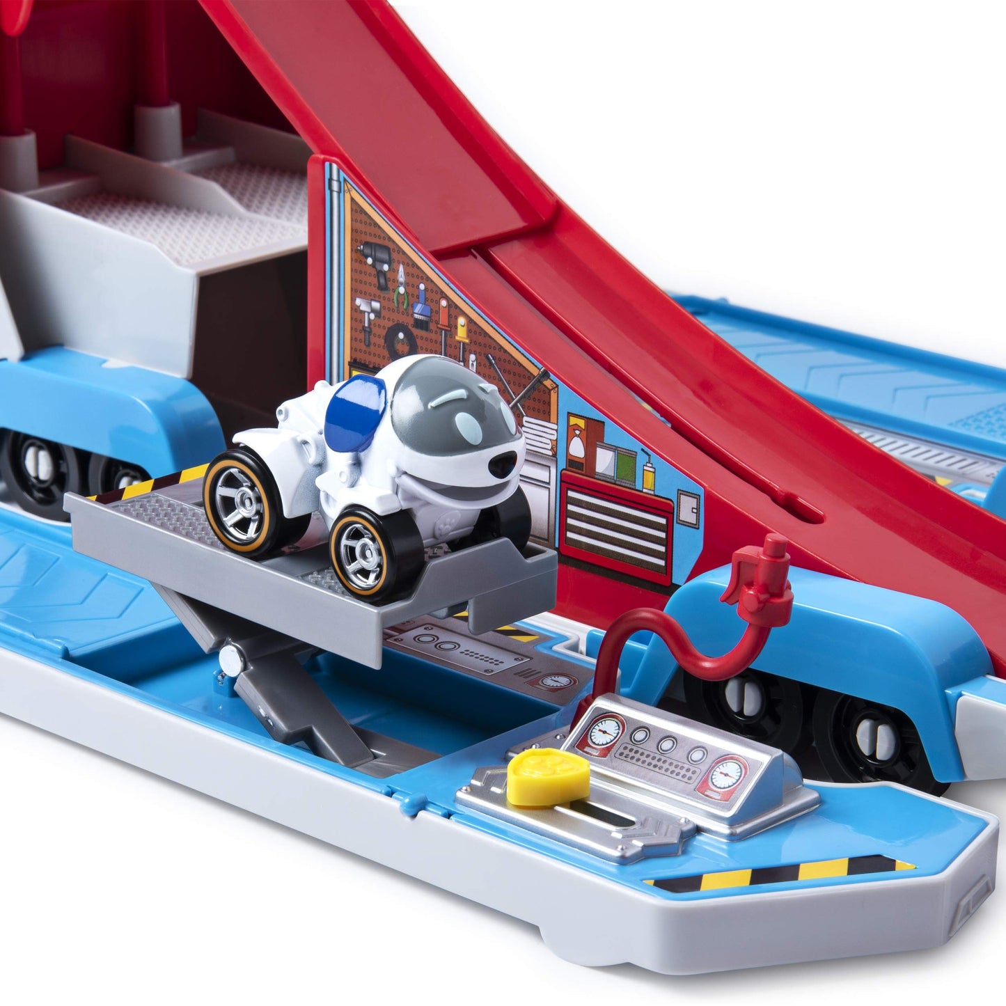 PAW PATROL True Metal Launch'N Haul PAW Patroller with Robodog, for True Metal die-cast vehicles, 1:55 scale, toy suitable for children aged 3 years and up.
