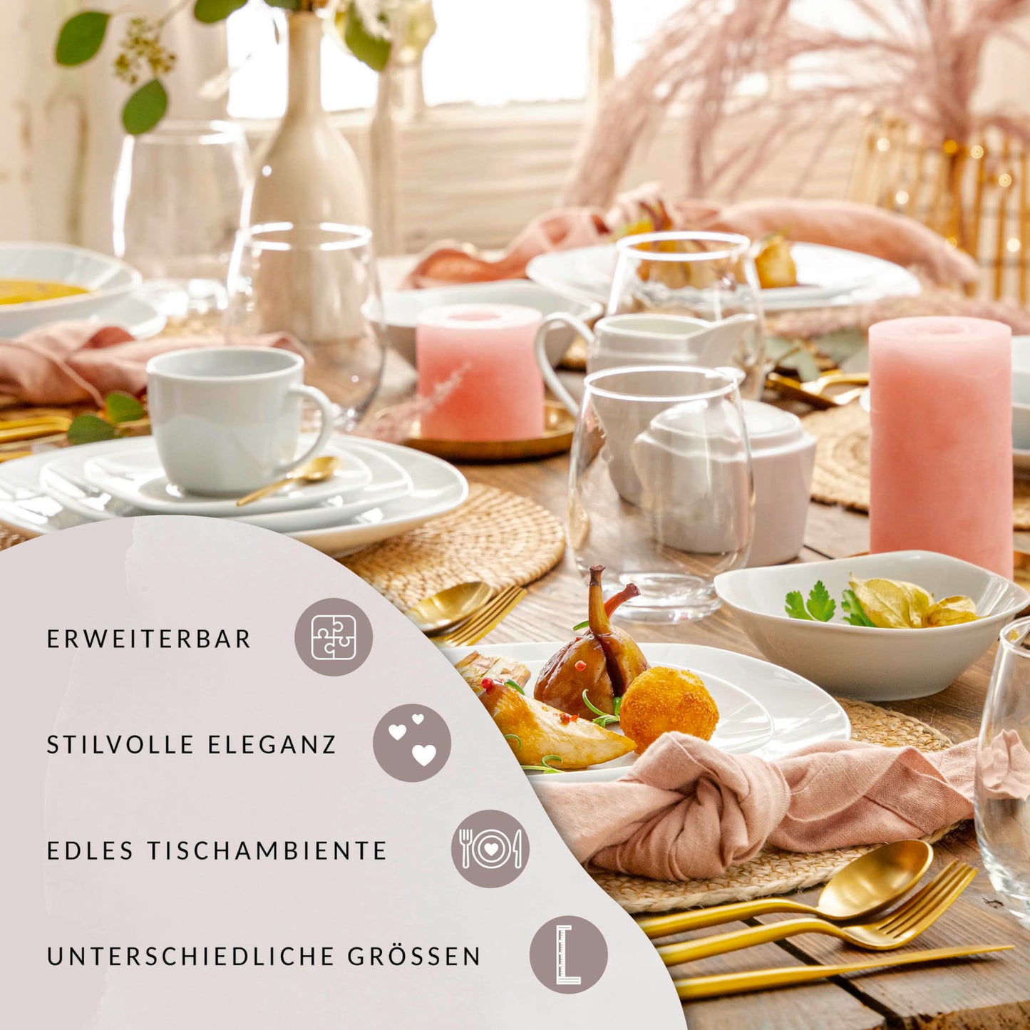 Singer | Coffee Mug Set Bilgola 6-piece porcelain mug set for 6 people, tea mugs, expandable, everyday, breakfast, capacity: 350 ml | PREMIUM COLLECTION