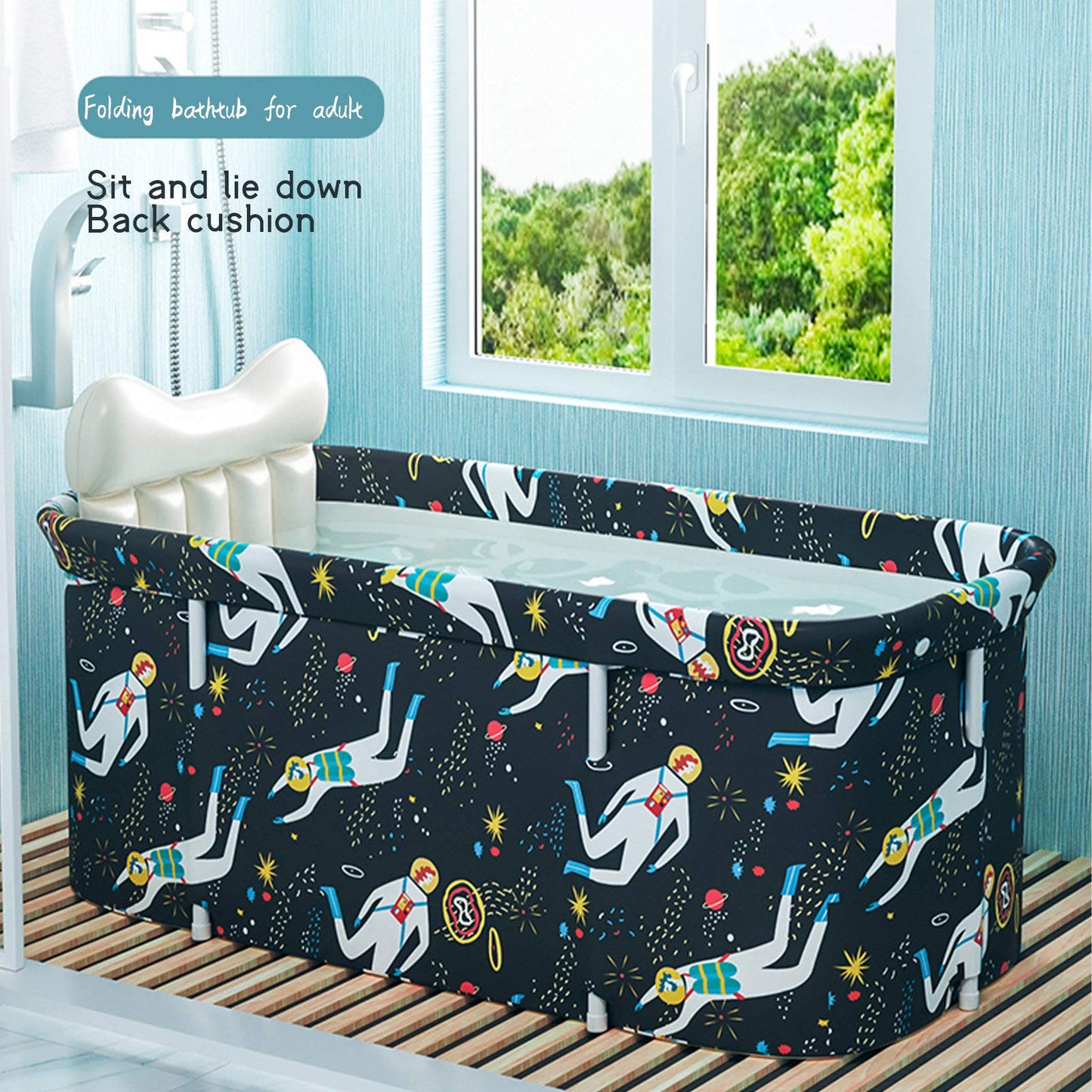 OUCRIY 120x55x50cm Portable Adult Foldable Bathtubs, Portable Student Bathtub Family Bathtubs Kids, Temperature Retention Bathtub, Ideal for Hot Baths and Ice Baths.