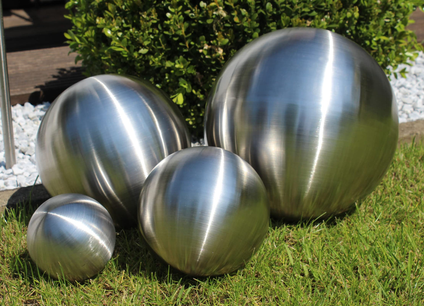 Stainless steel decorative ball large matt Ø 30cm garden decoration rose ball bed pond hollow ball floatable XXL
