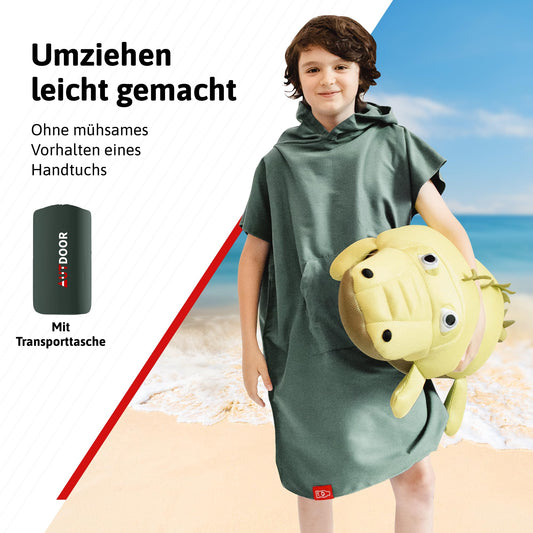 AUTDOOR® Microfiber Changing Towel for Women & Men - sustainable, made from 100% recycled PET bottles - perfect for changing at the beach or for water sports - quick-drying & compact (Green, Kids)