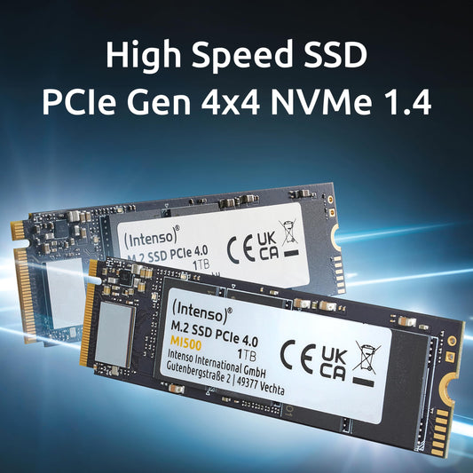 Intenso MI500 1TB NVMe SSD, M.2 Internal SSD, PCIe 4.0 Gen4x4, 5300 MB/s Read, 4500 MB/s Write, Solid State Drive, 1TB