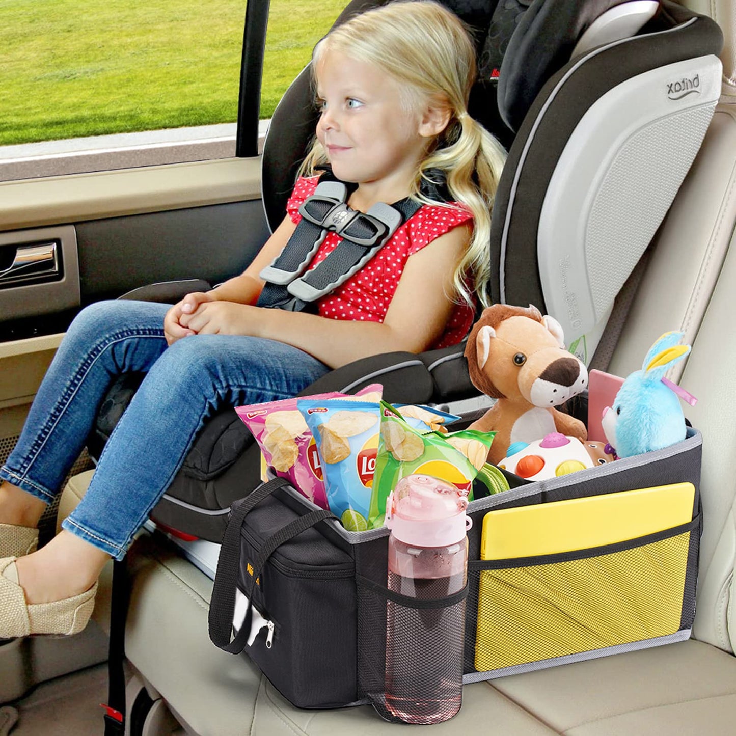 Alijees Car Organizer - Foldable storage boxes for the back seat or trunk. Storage box for diapers, toys, etc. next to the child's car seat.