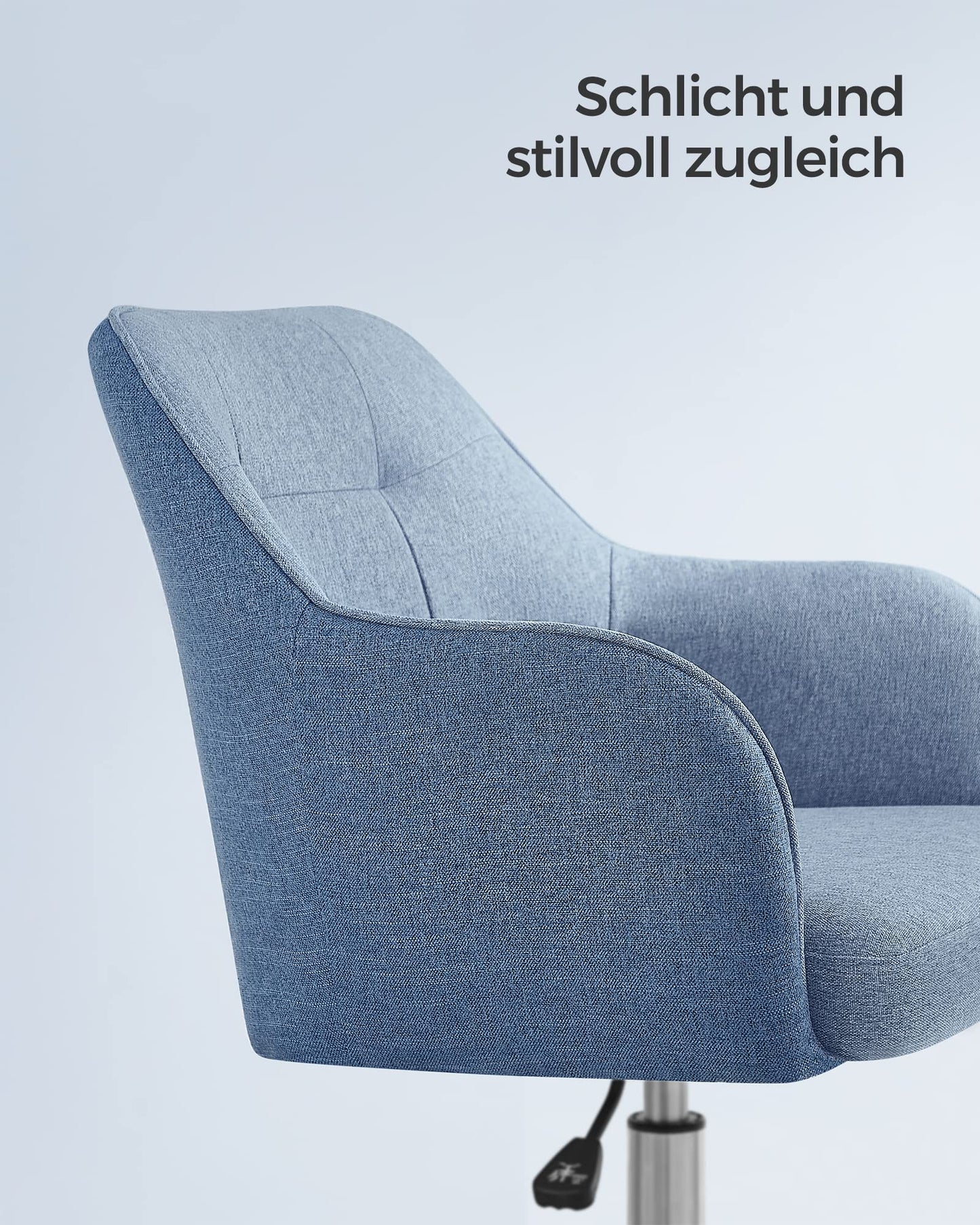 SONGMICS home office chair, swivel chair, desk chair, height adjustable, weight capacity up to 110 kg, breathable fabric, for study room, bedroom, blue OBG019Q01