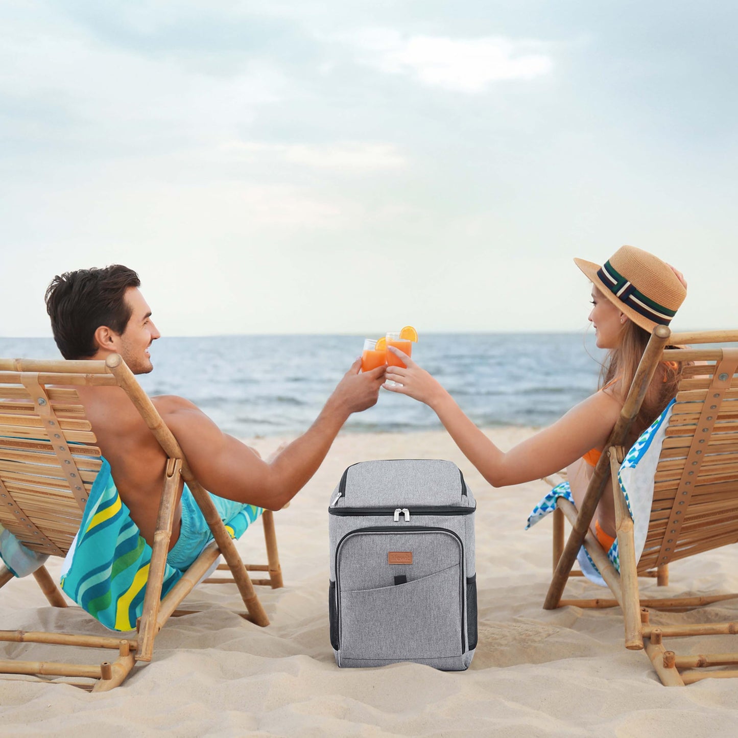 Lifewit 32L, 34 cans, insulated cooler bag, large cooler backpack, leakproof portable lunch bag, soft cooler for outdoor, picnic, beach, BBQ, camping, travel, family, gray.