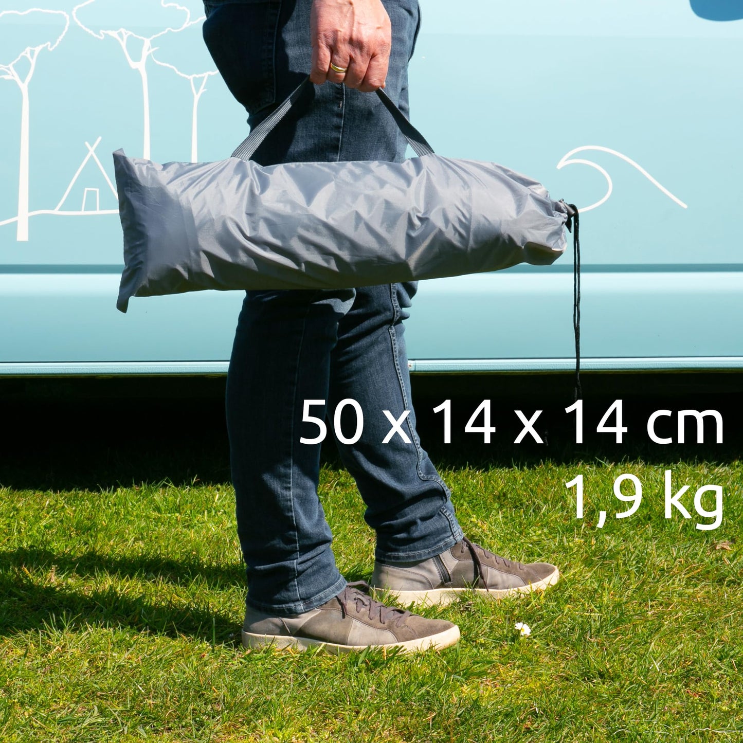 your GEAR Camping Bus Sun + Rain Blocker Side Walls - 2 x side wall for awning with 2m extension