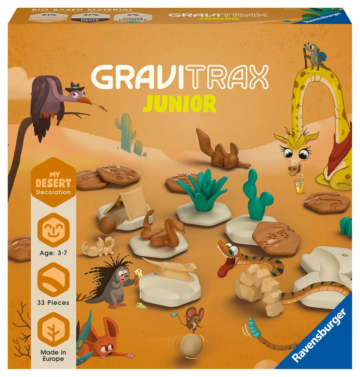 Ravensburger GraviTrax Junior Starter Set L Jungle & GraviTrax Junior Extension Desert - Expandable marble run for kids.
