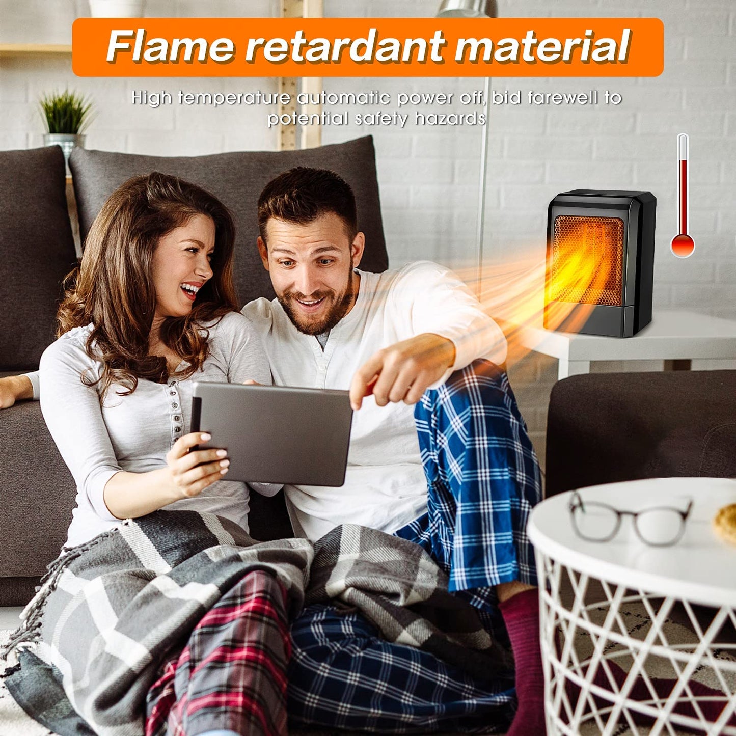 Unipampa Mini Ceramic Heater, Small Electric Heater Energy Efficient Heater, Quiet Ceramic Heater, Overheat Protection, Suitable for Office, Living Room, Bedroom, Bathroom or Terrace.