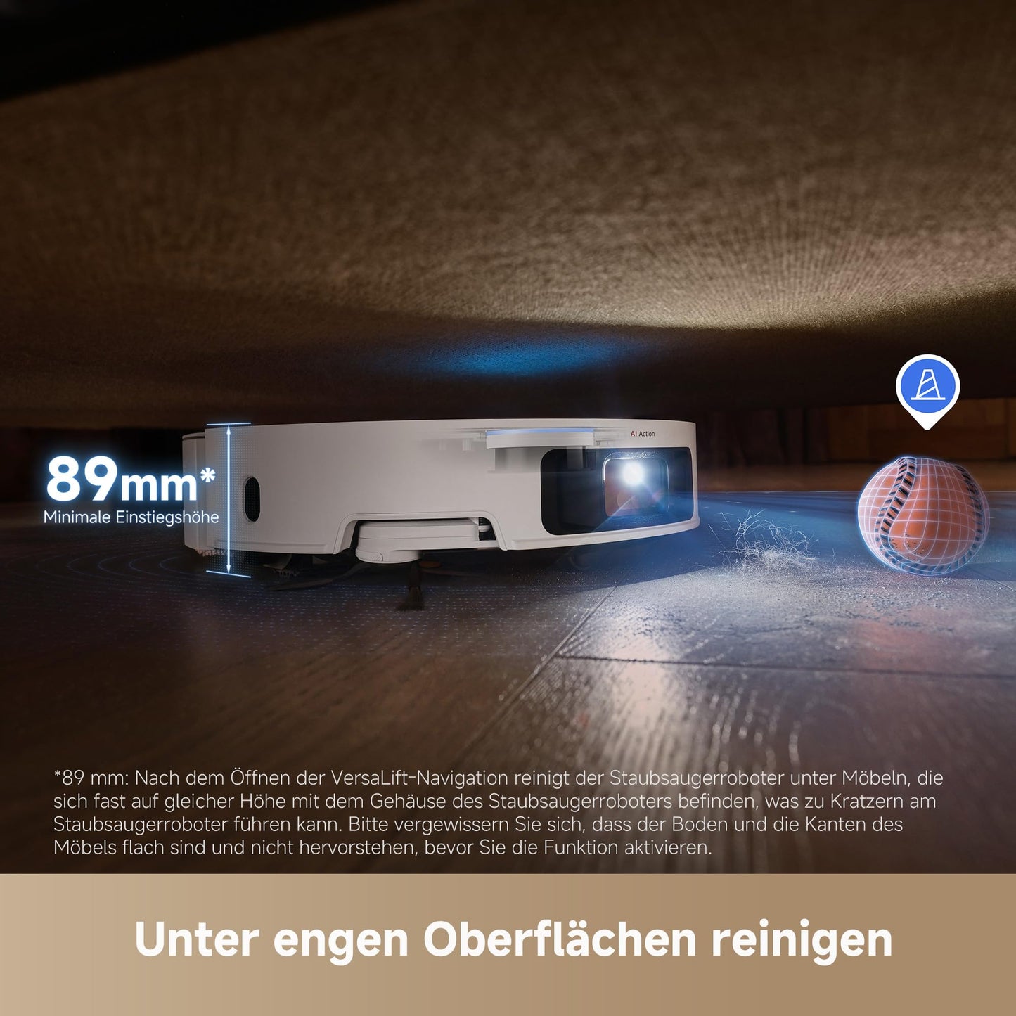 dreame X50 Ultra Complete Robot Vacuum with Mopping Function, 20,000Pa Suction Power, 6cm Obstacle Clearance, with Mopping Function & Detachable Mop, AI Obstacle Avoidance and 360° Navigation.