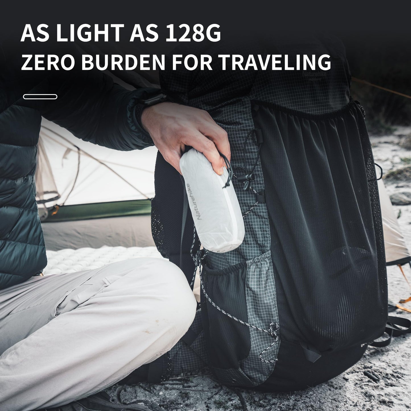 Naturehike ultralight hut sleeping bag liner only 128g travel blanket with small pack size inner sleeping bag for backpacking, hostels, cabin camping.