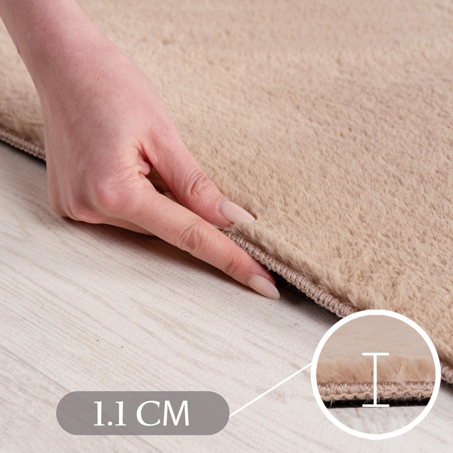 SIMPEX Short Pile Rug Living Room 120x160cm Rectangular, Non-Slip & Washable, Soft and Modern, Solid Color Design for Living Room, Bedroom, Kitchen & Kids Room
