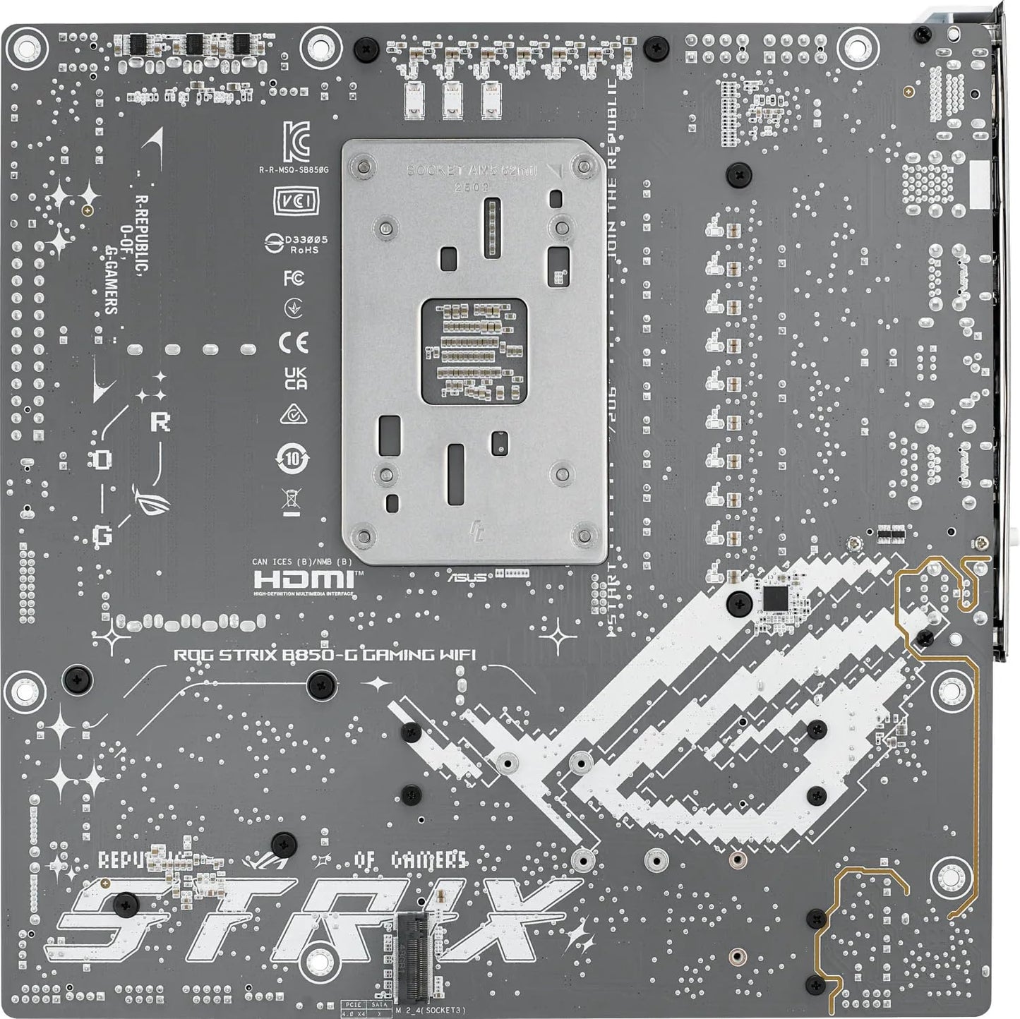 ASUS ROG Strix B850-G Gaming WiFi motherboard for AMD AM5 socket (mATX, DDR5 memory, 4X M.2, PCIe 5.0, WiFi 7, Aura Sync)