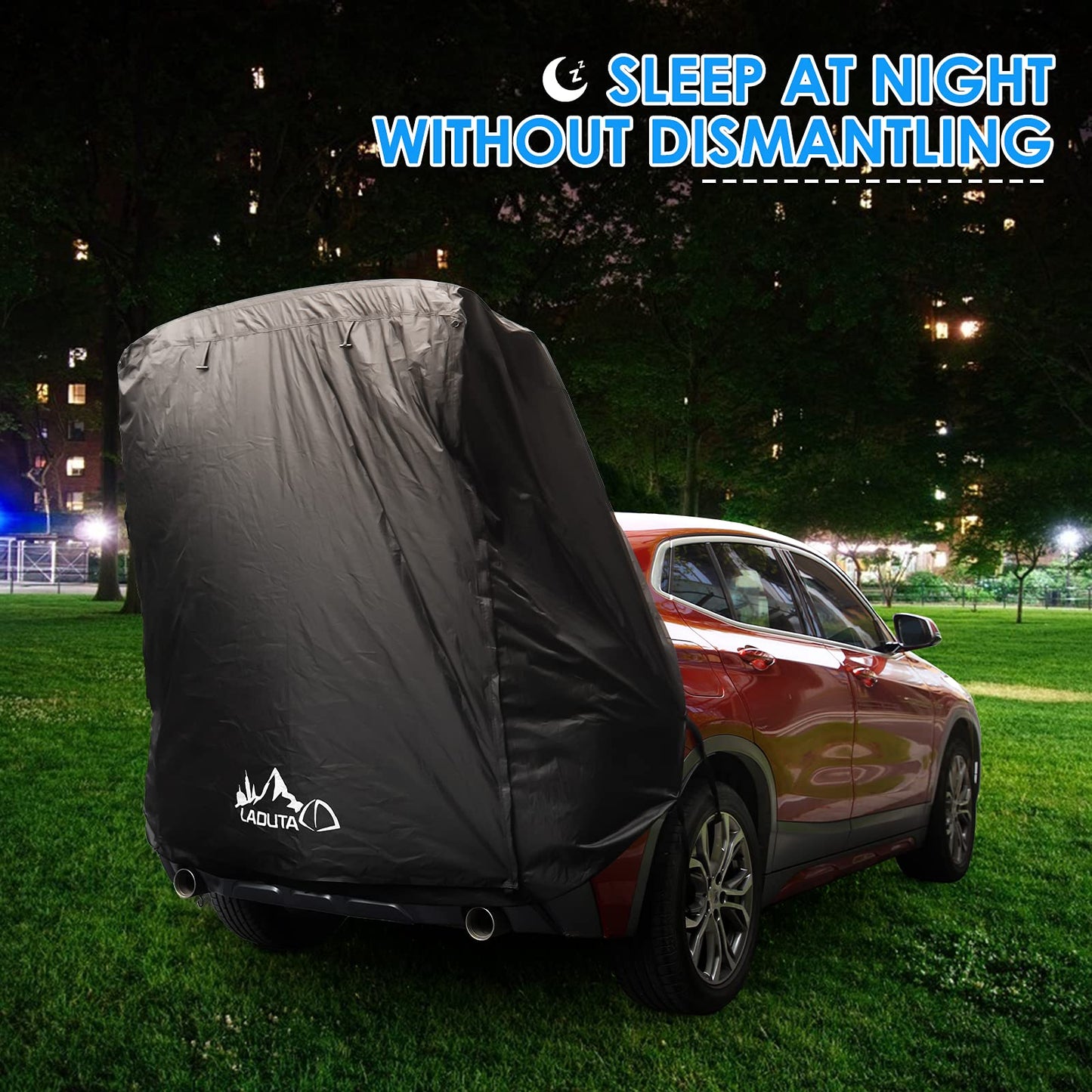 GJCrafts tailgate tent for car, with mosquito net, windproof, sunshade, waterproof car camping tent/fishing tent for various SUV models outdoor camping, fishing, beach