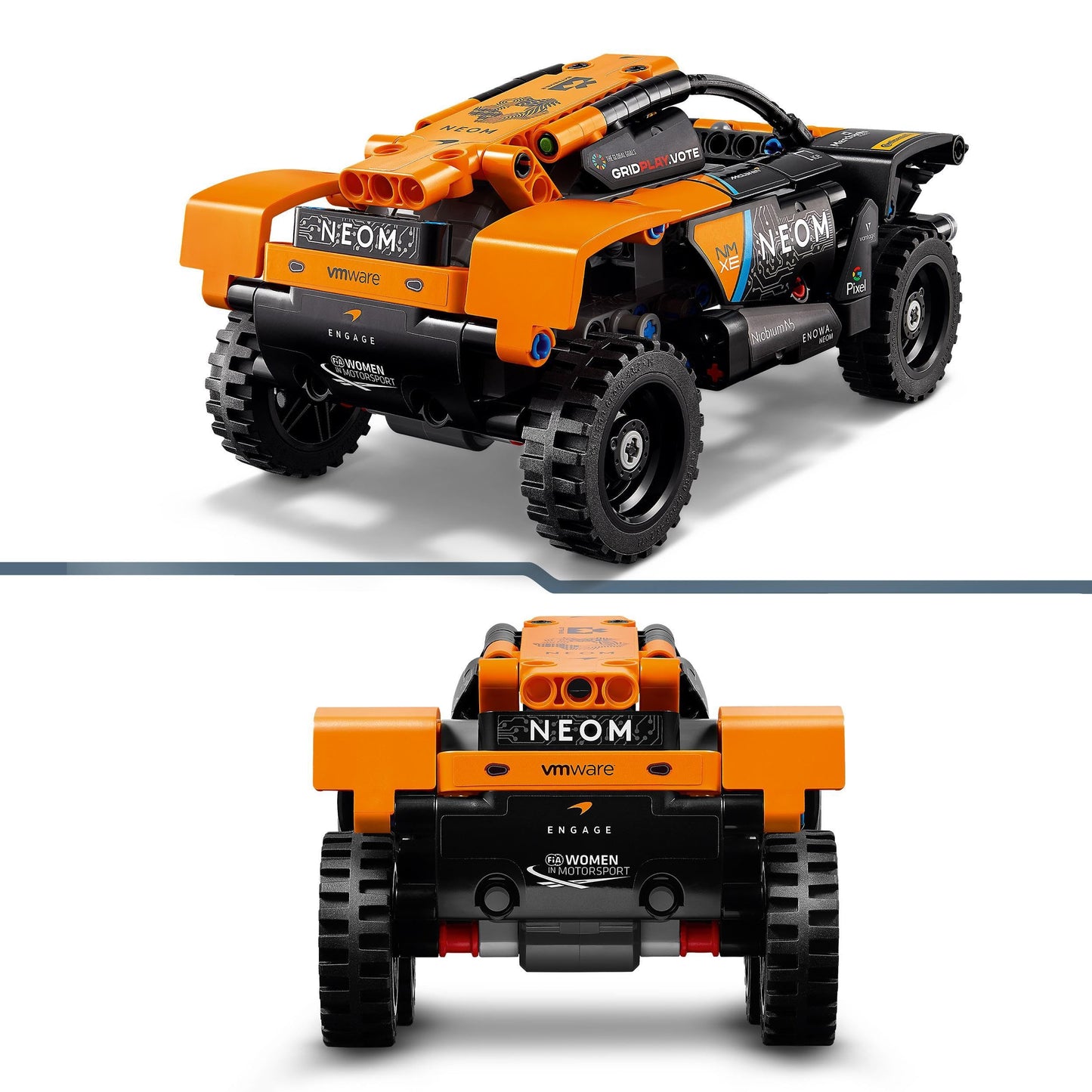LEGO Technic Mercedes-AMG F1 W14 E Performance Pull-Back, model race car & Technic NEOM McLaren Extreme E Race Car Set, car toy with pull-back motor