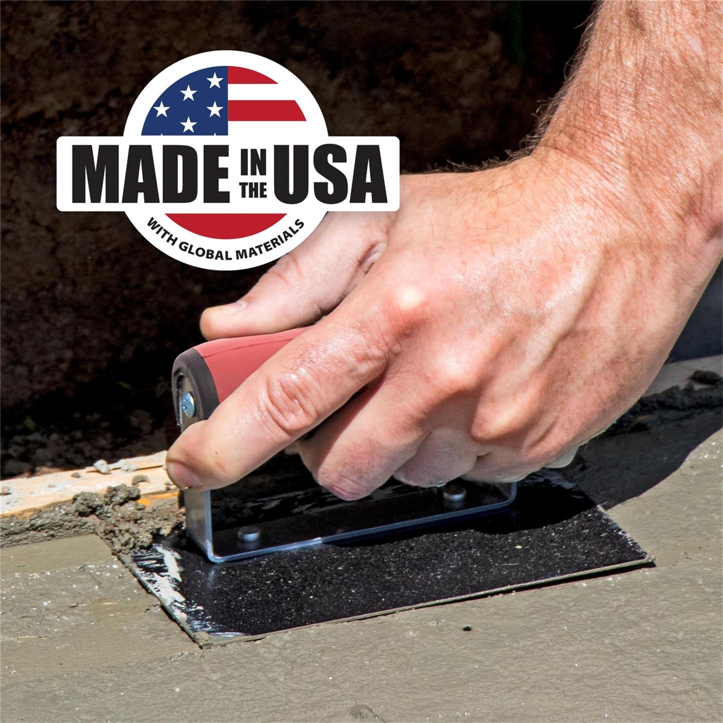 6 x 3 inch brick trowel - 1 curved/1 straight end 3/8R, 1/2L - DuraSoft handle