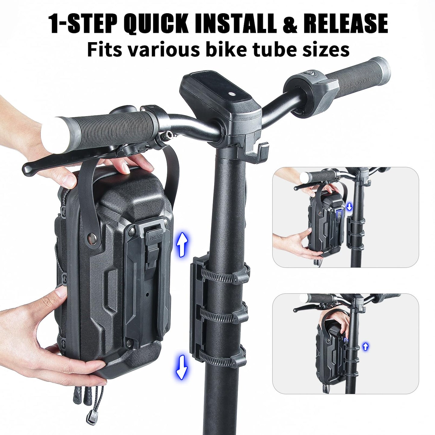 CHICLEW 3L Large Capacity Scooter Bag, Quick Release Waterproof E-Scooter Bag, Portable Bag E-Scooter with Multi-colored Drawstrings, Handlebar Bag Escooter for Xiaomi Mijia Segway Ninebot