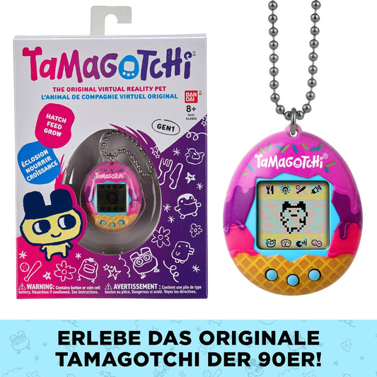 Bandai - Tamagotchi - Tamagotchi Original - Icecream - Electronic virtual pet with color display, 3 buttons and games - Interactive pet in German - Children's toy for ages 8 and up - 42922