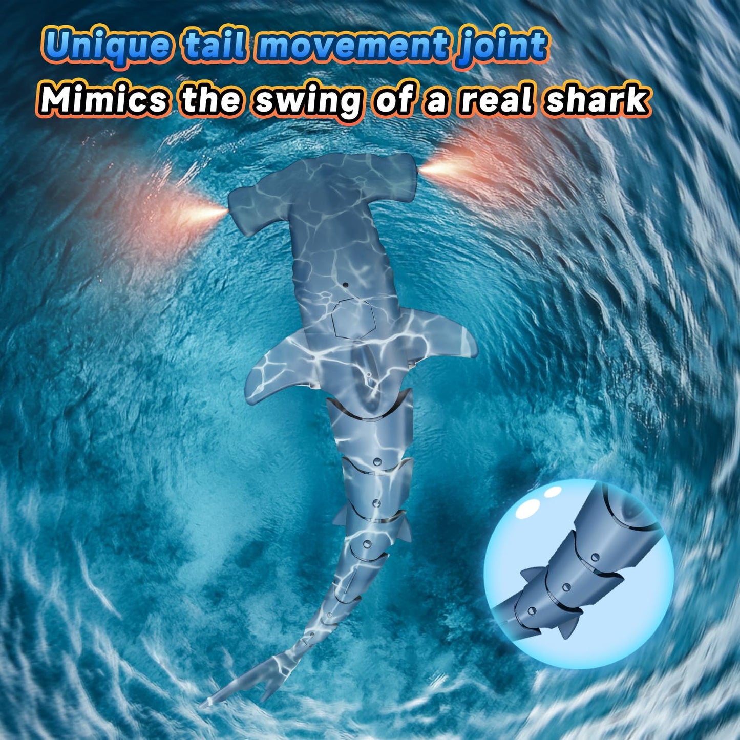 Remote Control Shark Toy with High Simulation, Summer Water Toy for Kids, Boys 6 years and older, fun party games for pool and bath (Blue)