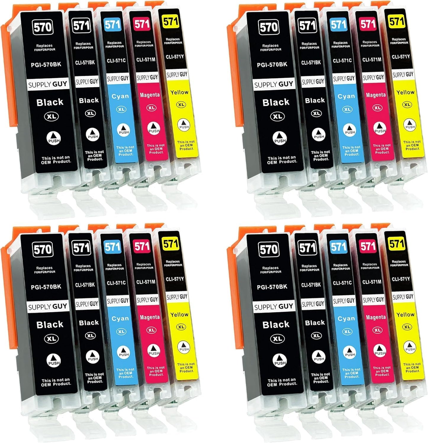 Supply Guy 20 XL printer cartridges compatible with Canon PGI-570 CLI-571 for Pixma MG5750 MG5751 MG5752 MG5753 MG6800 MG6850 MG6851 MG6852 MG6853 TS5000 TS5050 TS5051 TS5053 TS5055 TS6050 TS6051 TS6052