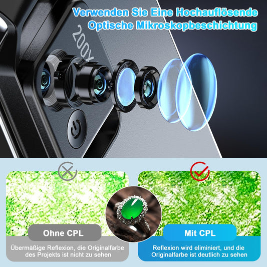 200X mini microscope for smartphone, USB mobile phone microscope for smartphone HD mini microscope, explore Micworld with 200X smartphone microscope.