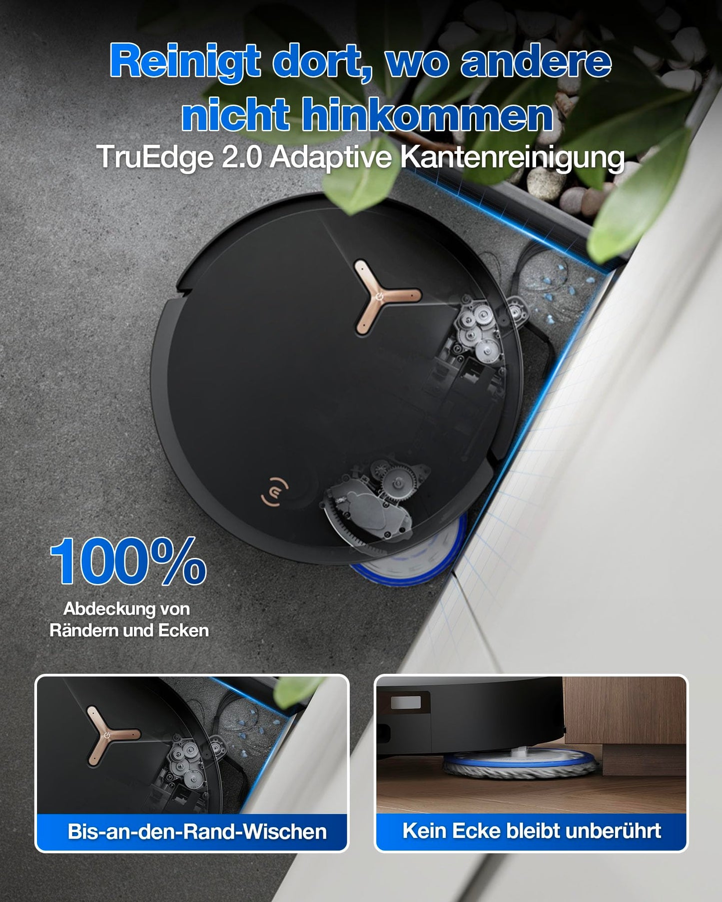 ECOVACS DEEBOT T50 MAX PRO Omni Robot Vacuum with Mopping Function, 18,500Pa, ZeroTangle 2.0, Deep Cleaning for Carpets, Extendable Side Brush & Mopping Module, Hot Water Cleaning 40-75℃, Black