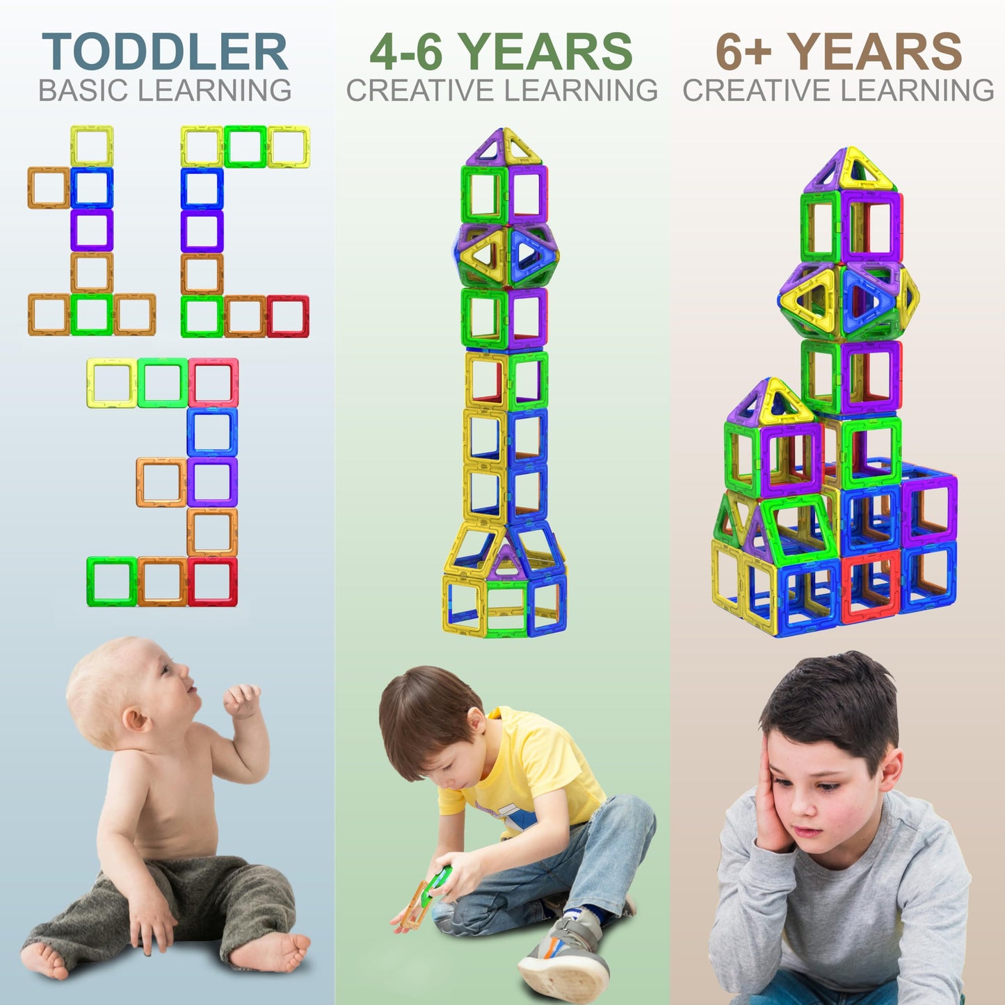 Desire Deluxe Magnetic Building Blocks 94PC Construction Set Montessori Toy for Kids Ages 2-8, Educational Gift for Girls and Boys, Learning Game.