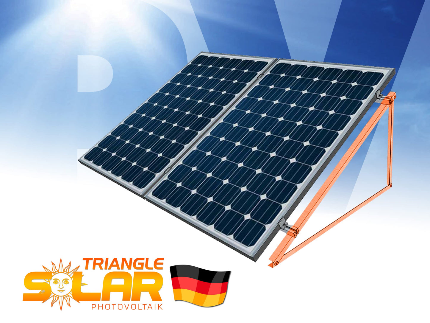 4x Solar Panel Mounting 1180mm Set for 2 Solar Panels Solar Panel Flat Roof Mounting Photovoltaic Universal Balcony Power Plant Robust Wall Flat Roof Installation, Weatherproof, PV Modules