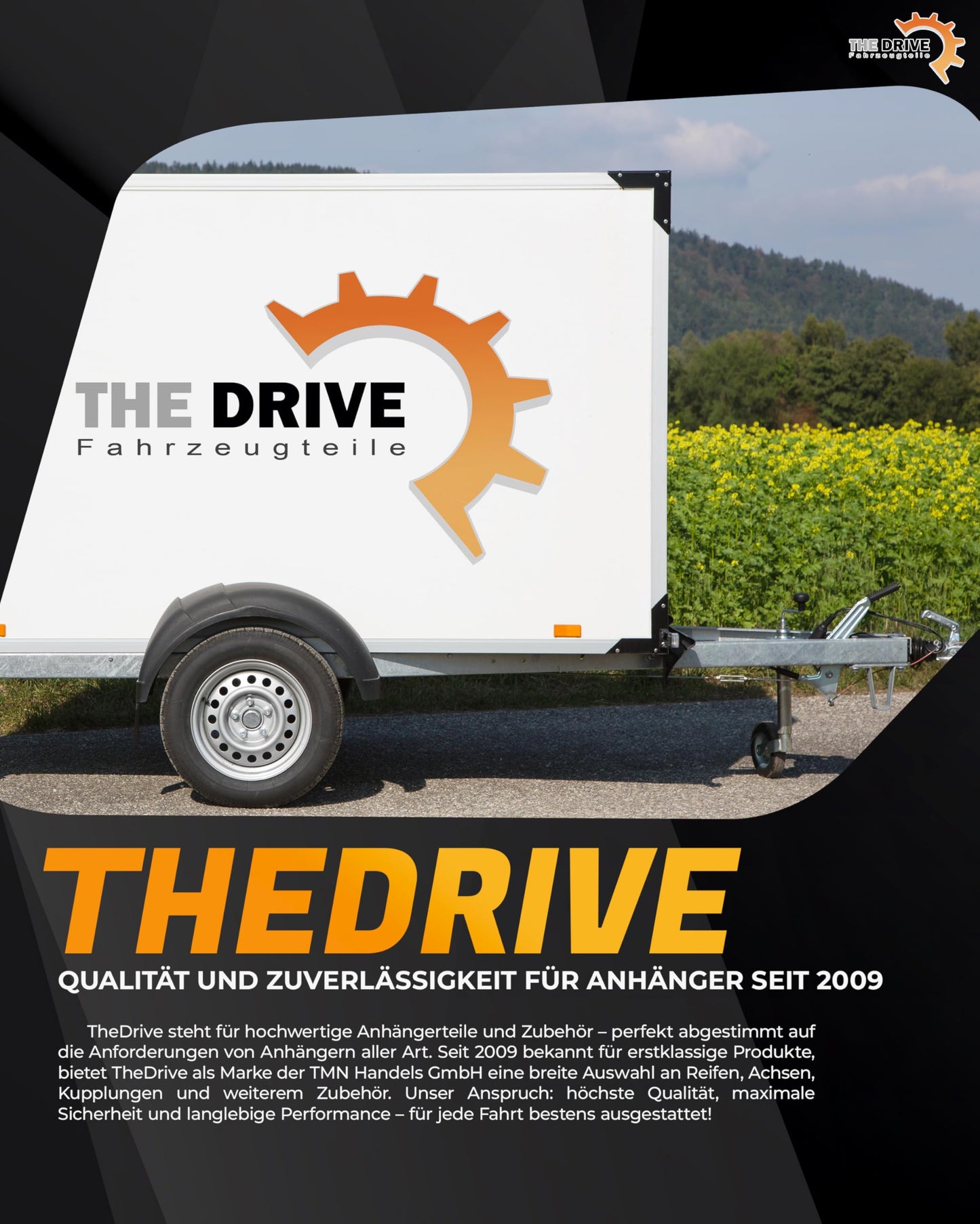 The Drive | jockey wheel 150kg | for car trailers | Ø 48mm with clamp holder | including attachment kit