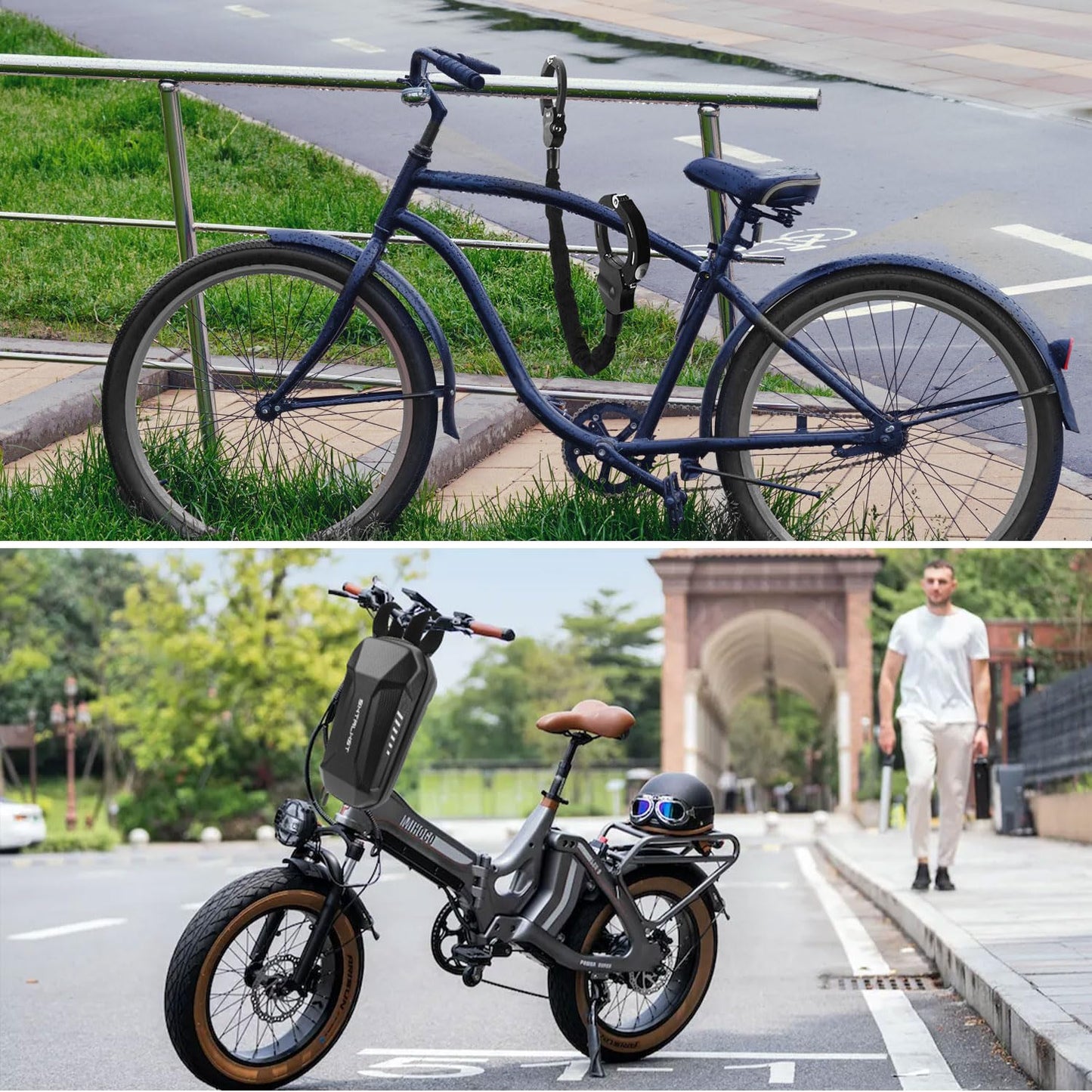 E scooter lock, handcuff lock, lock for e scooter with scooter bag, bicycle accessory, cut-resistant roller lock, handcuff cable lock for Segway, Ninebot, Xiaomi, NIU scooter.