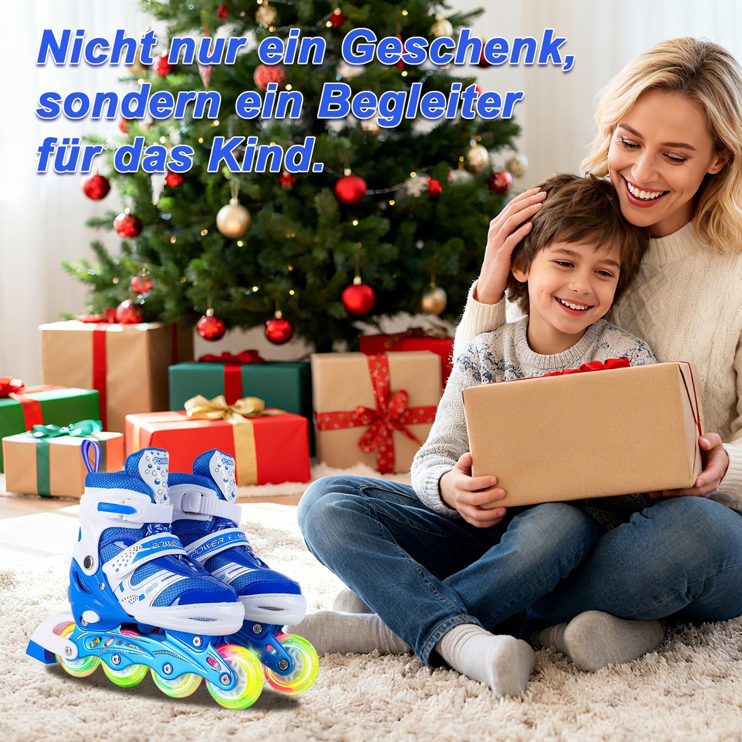 JIFAR Kids Inline Skates, Adjustable Lighted Inline Skates for Women Men 30-33 34-37, Inline Skates Girls Boys Adjustable Roller Skates for Kids.