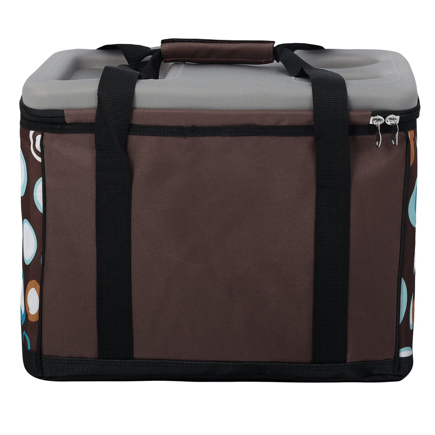 Anndora cooler bag XL brown light blue 40 liters - cooler box insulated bag picnic bag