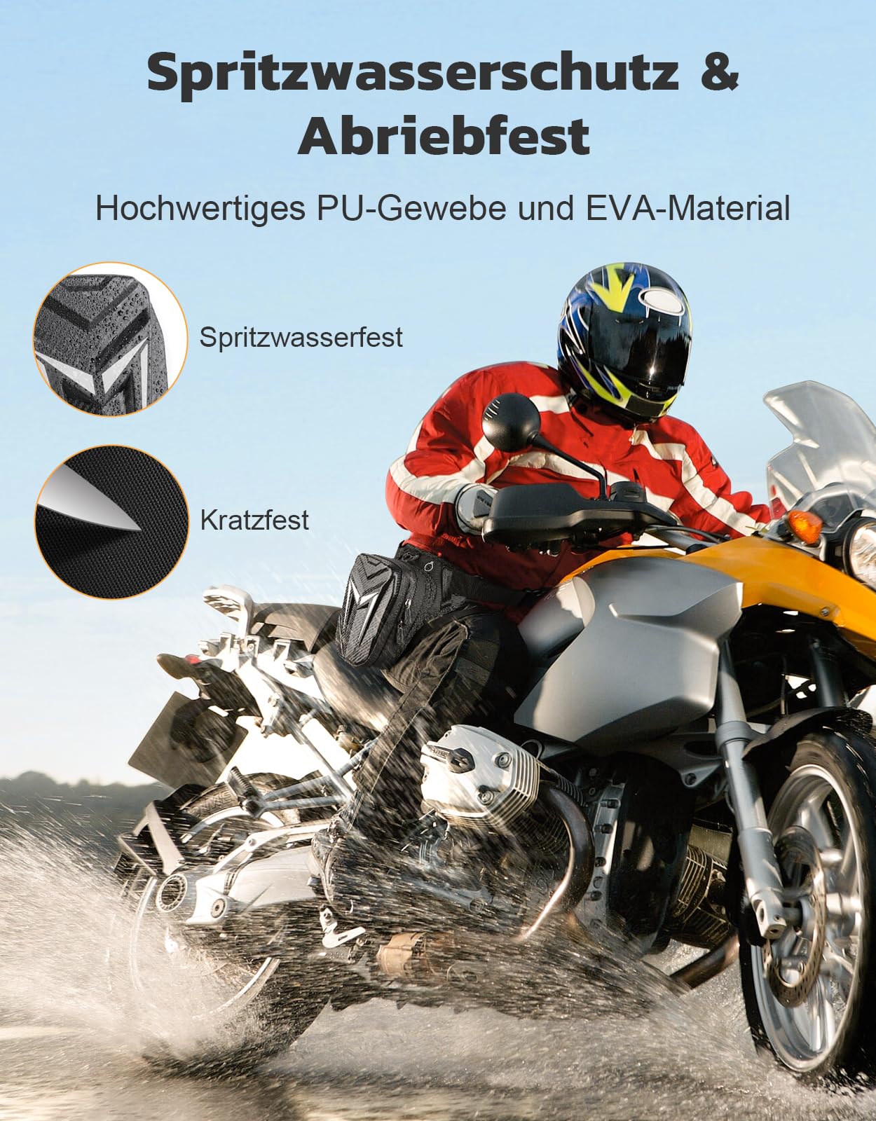 Mohard leg bag motorcycle, waterproof thigh pouch fanny pack, durable Eva motorcycle leg bag, expandable storage tank bag, sport shoulder bags for cycling, hiking, climbing.