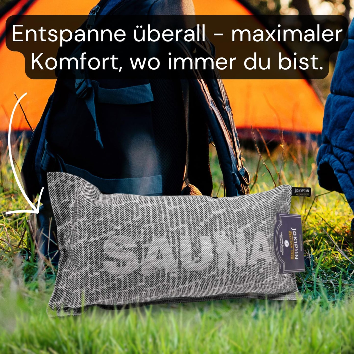 Jokipiin Premium Sauna Pillow 40x22 cm - 100% Made in Finland - Linen & Cotton - Oeko-Tex Certified - Wellness Headrest & Neck Pillow for Sauna Spa & Relaxation