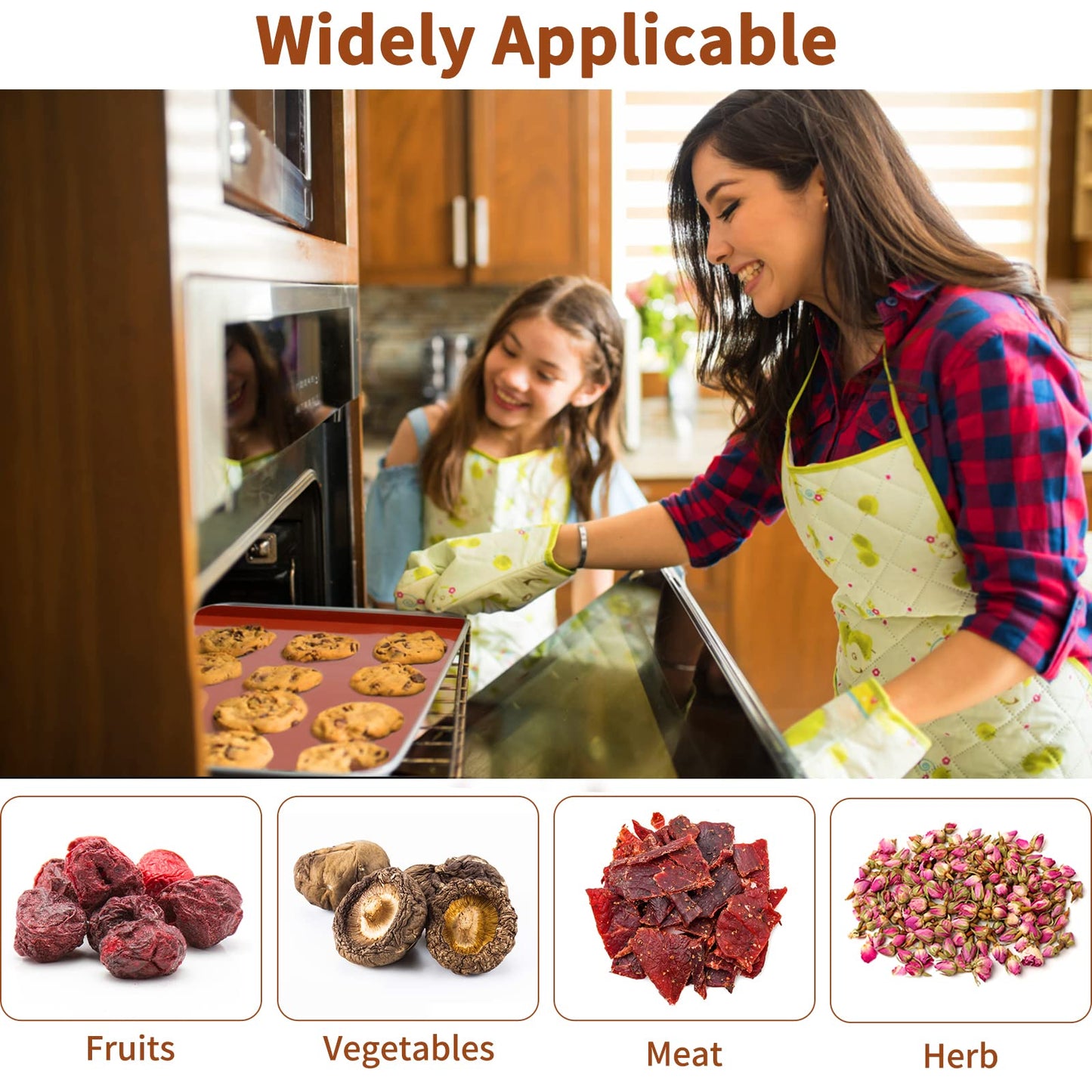 4 Pcs Silicone Dehydrator Sheets Non-Stick Drying Mat for Dehydrator with Scraper, Reusable Food Fruit Dehydrator Liners for Fruit Leather Baking Mat for Fruit Dryer, BPA Free