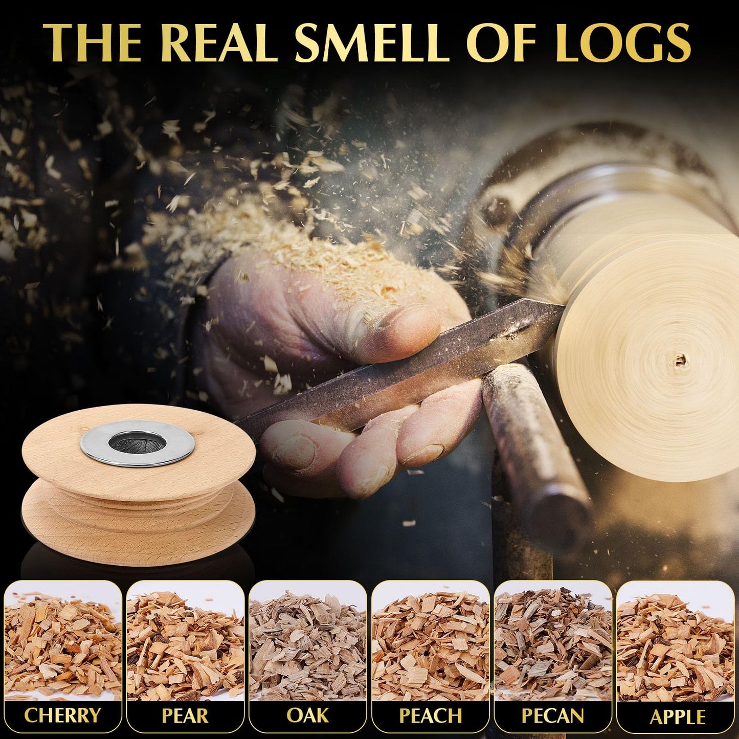 CWLAKON Cocktail Smoker Kit, Whiskey smoking set with flashlight, Whiskey Bourbon Old Fashioned drink smoker kit with 6 wood chips, Christmas birthday gifts for men dad husband (Without Butane)