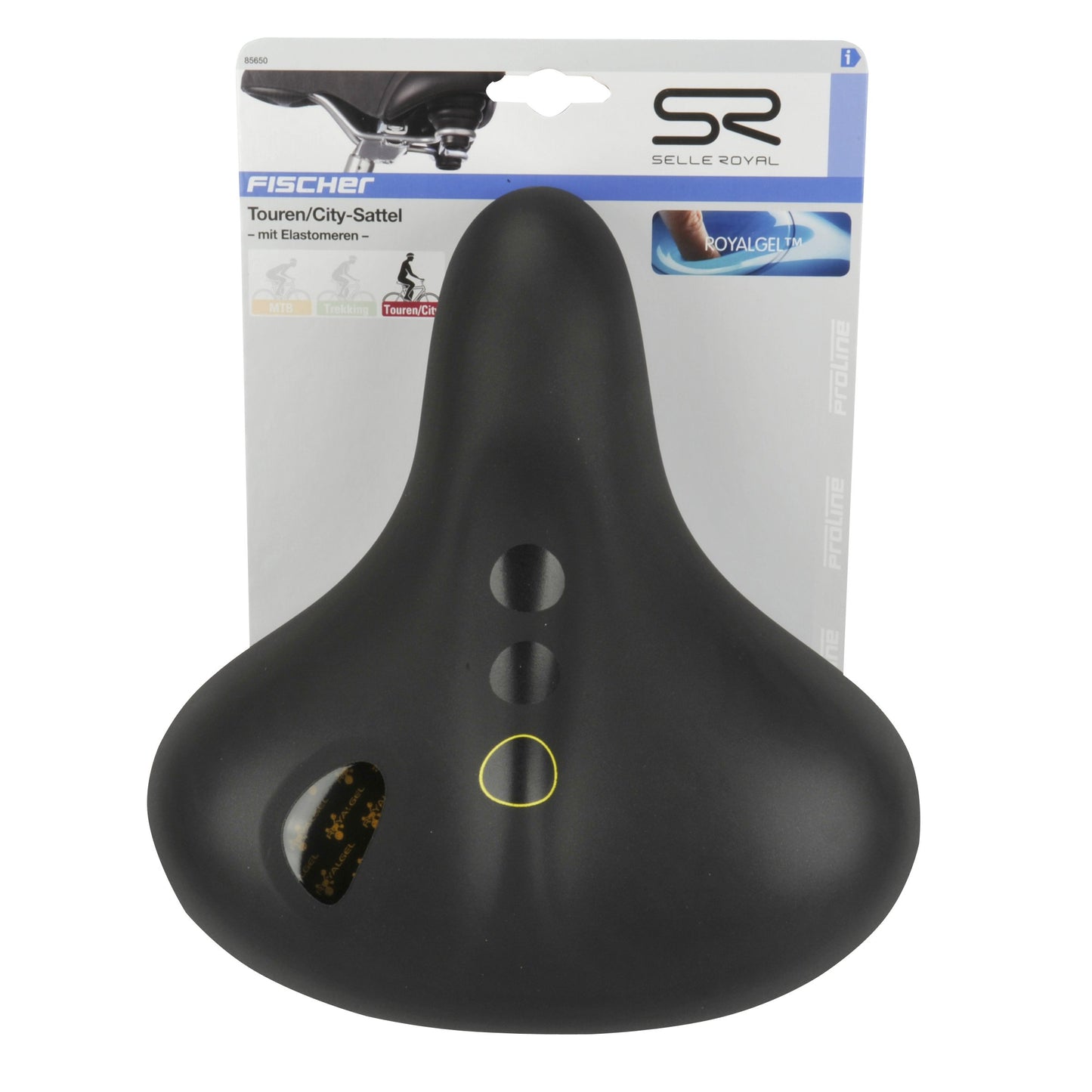 Selle Royal Adult Elastomer Gel Touring Saddle, Black, One Size & Women's Gel Trekking Saddle, Black, One Size.